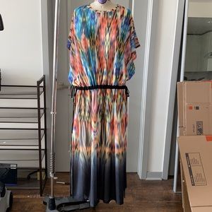 Zara oversized tribal print maxi dress